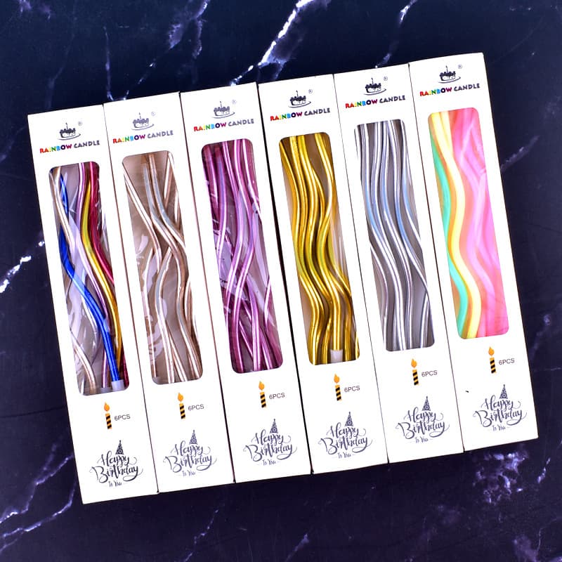Wholesale Curved Birthday Candles for First Birthday Party Cake Decoration Thread Pencil Candle Gold Birthday Candle Paraffin Wax