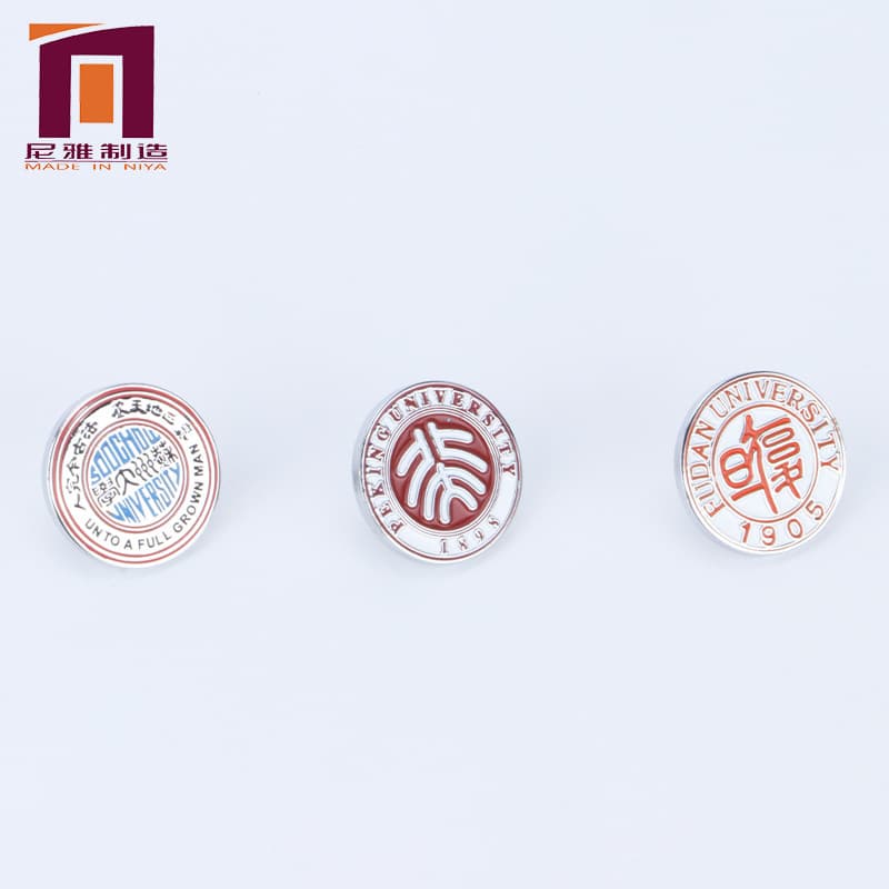 Metal Badge School Badge, School Group Party Souvenir, Paint Magnetic Absorption Technology, Alloy Lettering Factory
