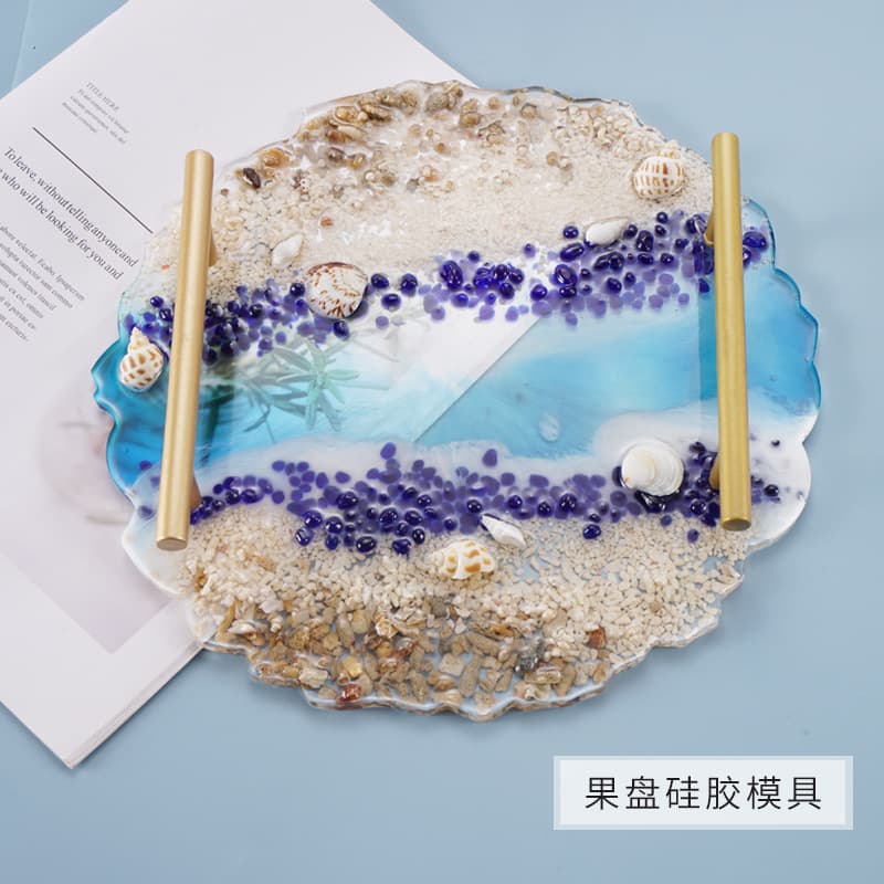 Yumeiren DIY Crystal Epoxy Resin Mold - Round Lace Coaster, Desktop Decorative Tray, Fruit Plate Silicone Mold