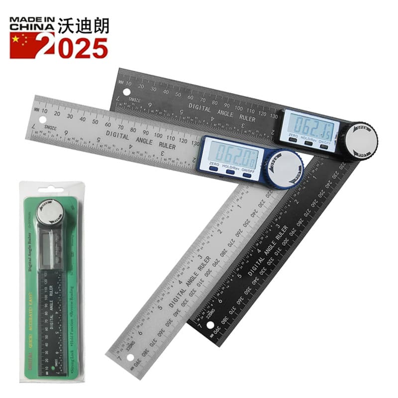 2-in-1 Digital Angle Ruler, Plastic Angle Ruler, Protractor, Digital Caliper, Black Vernier Caliper, Level