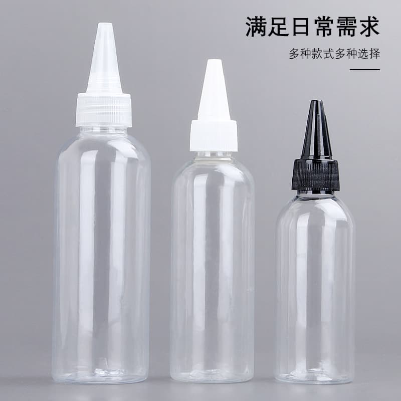 30/50/100ml 500ml transparent tip bottle lotion bottle dropper bottle PET plastic bottle cosmetic packaging empty bottle