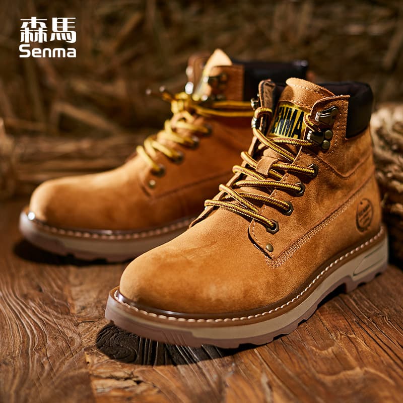 Semir Men's Martin Boots, Men's Work Boots, 2025 New Retro British Style Trendy Versatile High-Top Shoes for Men