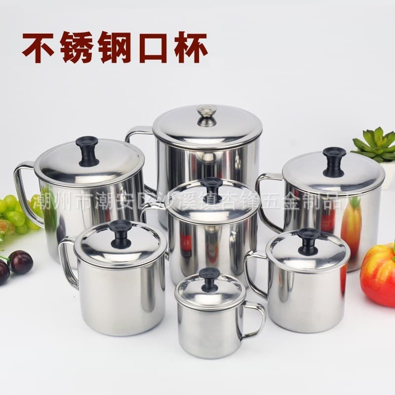 304 Non-magnetic Thick Stainless Steel Drinking Cup, Kindergarten Water Bottle Student Children's Mug for Drinking Tea with Lid