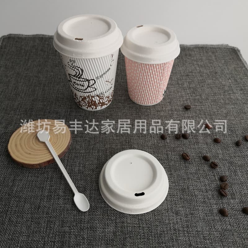 Wholesale biodegradable paper lids for coffee cups, 8oz 250ml, straw-free thickened milk tea and coffee cup lids