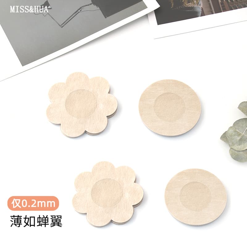 Disposable Non-Woven Breast Petals Thin Anti-Nipple Show Summer Breathable Invisible Nipple Covers for Women, Suitable for Small and Large Busts, Tube Tops