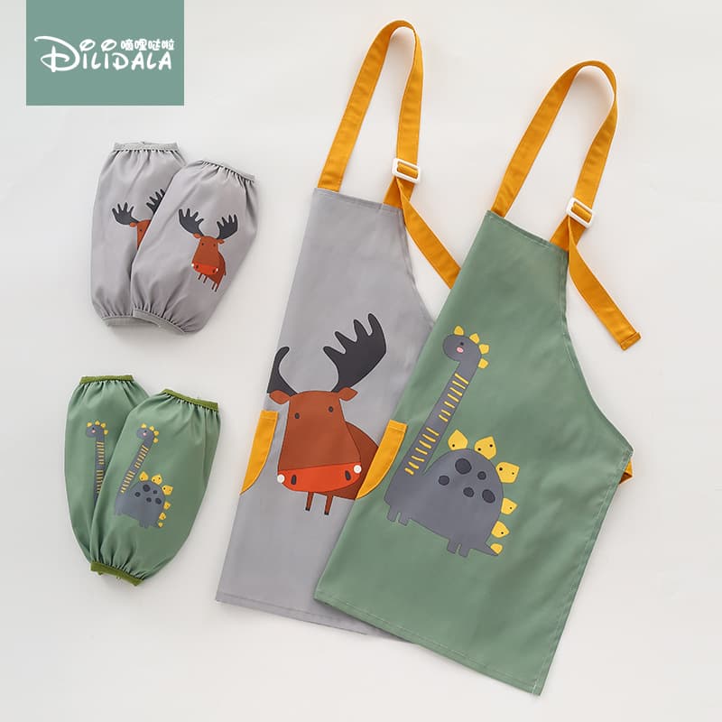 Baby Apron Waterproof Boys' Children's Painting Smock Stain-Resistant Art Clothes Girls' Back-Wearing Outfit Art Student Specialized