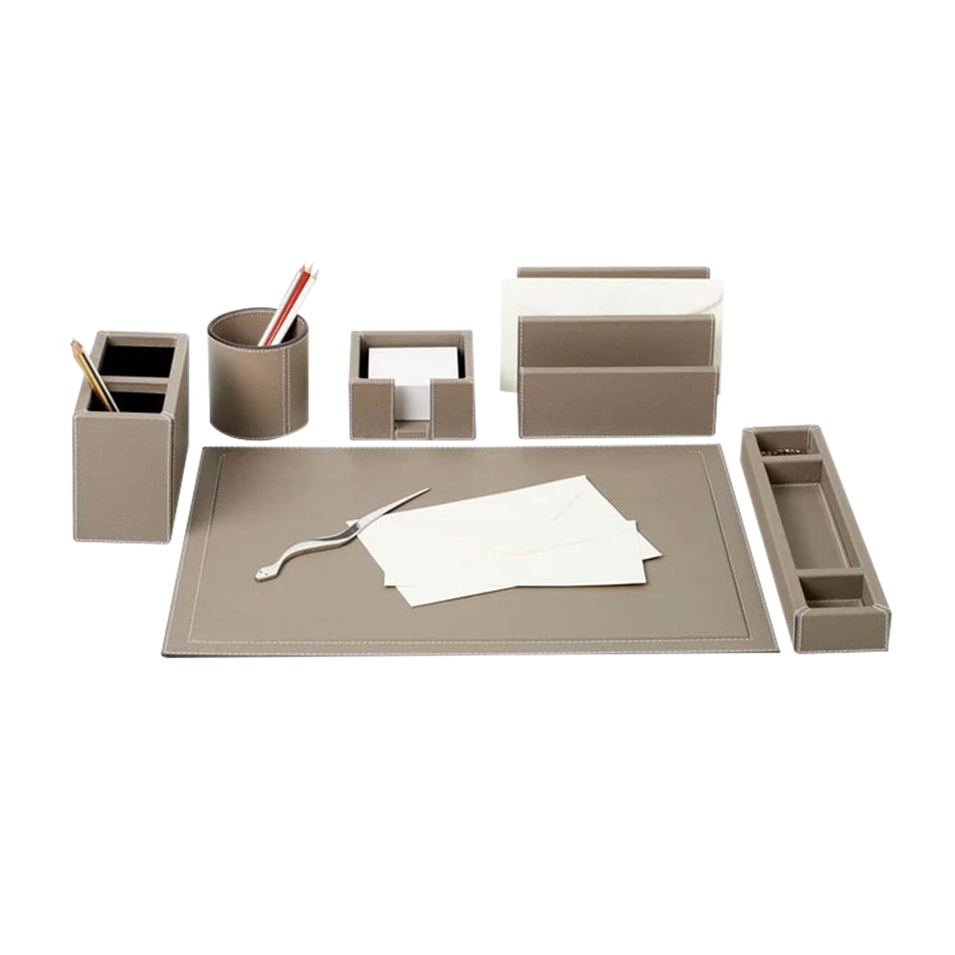 First-layer cowhide office cultural gift set box desk desk storage set high-end office set Guangzhou manufacturer