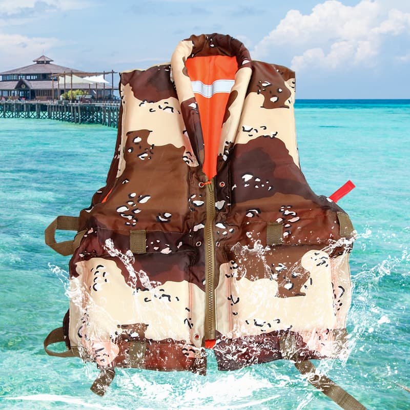 Adult Marine High Buoyancy Reversible Camouflage Life Jacket Outdoor Flood Control Rafting Swimming Life Vest