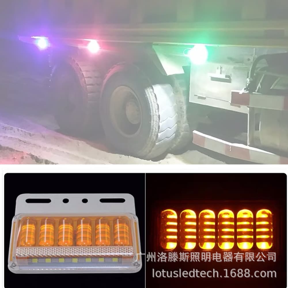 Truck Side Lights 37 LEDs Wide Beam Ground Lighting IP66 Waterproof Truck Side Lamp for Road Safety And Visibility Enhancement