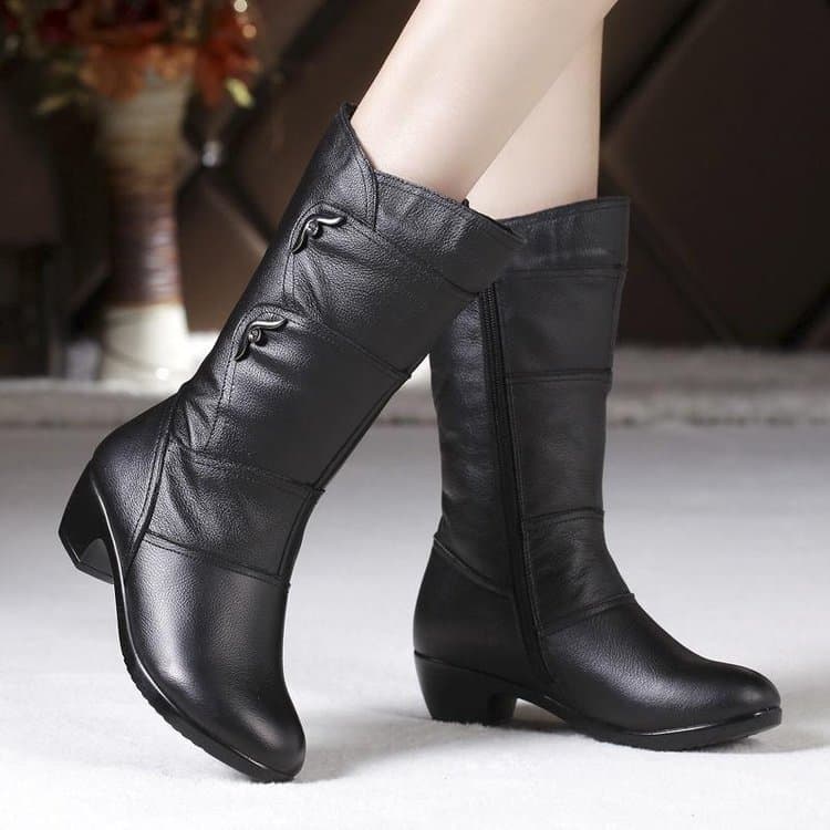 Autumn Ann Women's Long Boots Fleece-Lined British Style Martin Boots Spring/Autumn Single High Tube Knight
