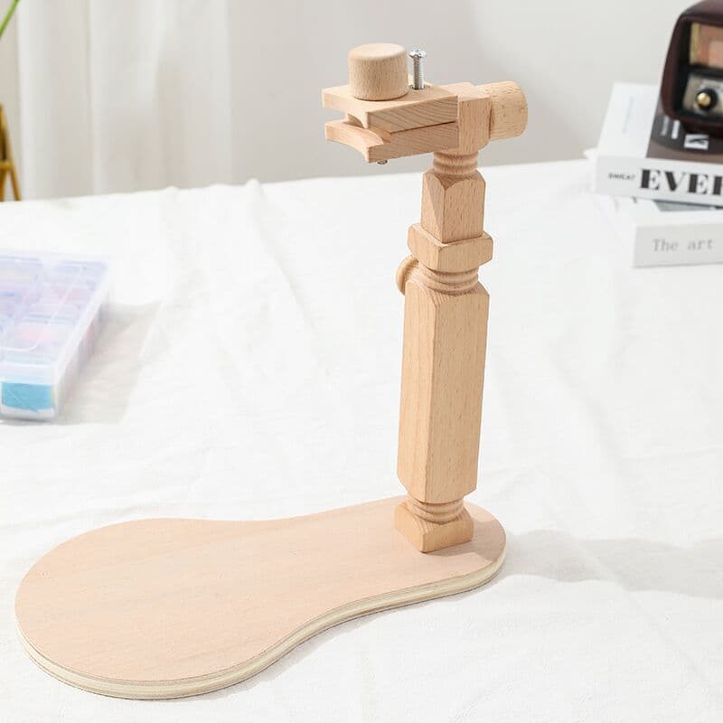 Wooden Portable Solid Wood Cross Stitch Frame Round Desktop Embroidery Frame Adjustable Rotating Hand Embroidery Hoop