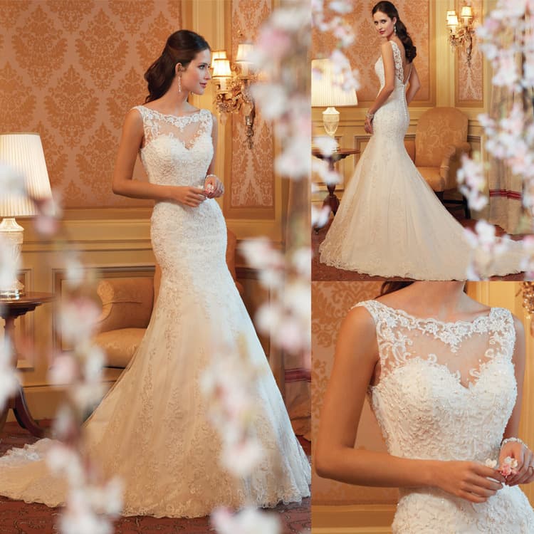 Mixed Batch 2025 New Style Lace Mermaid Wedding Dress Plus Size Custom Small Train Slimming Wedding Gown