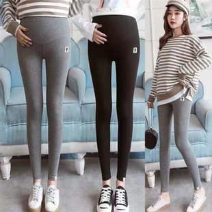 Maternity Pants Spring Autumn Cat Belly Support Leggings Thin High Waist Elastic Ankle Length