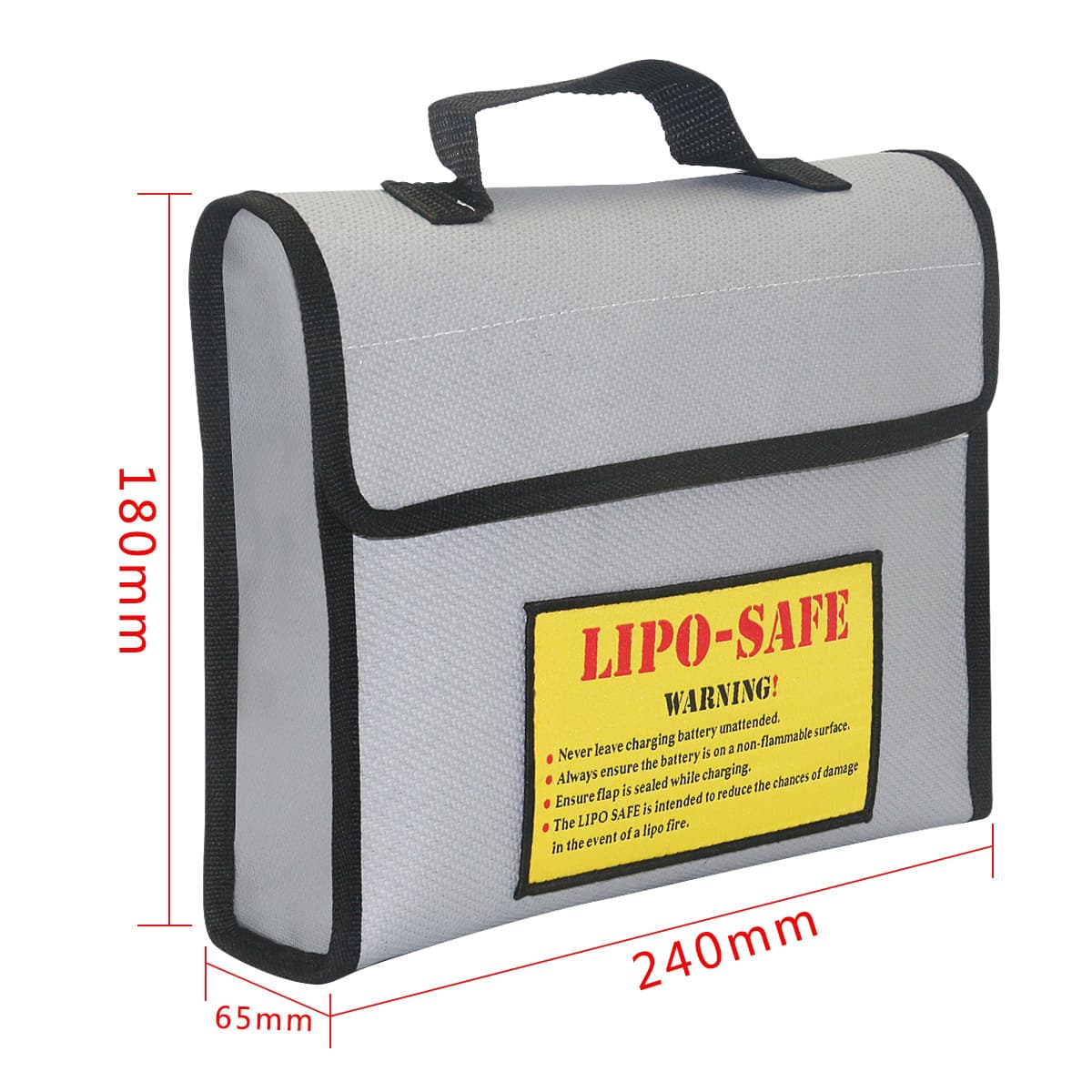 New Handheld Lithium Battery Explosion-Proof Bag Fireproof Bag Double-Layer Fireproof Large Safety Bag 240*65*185