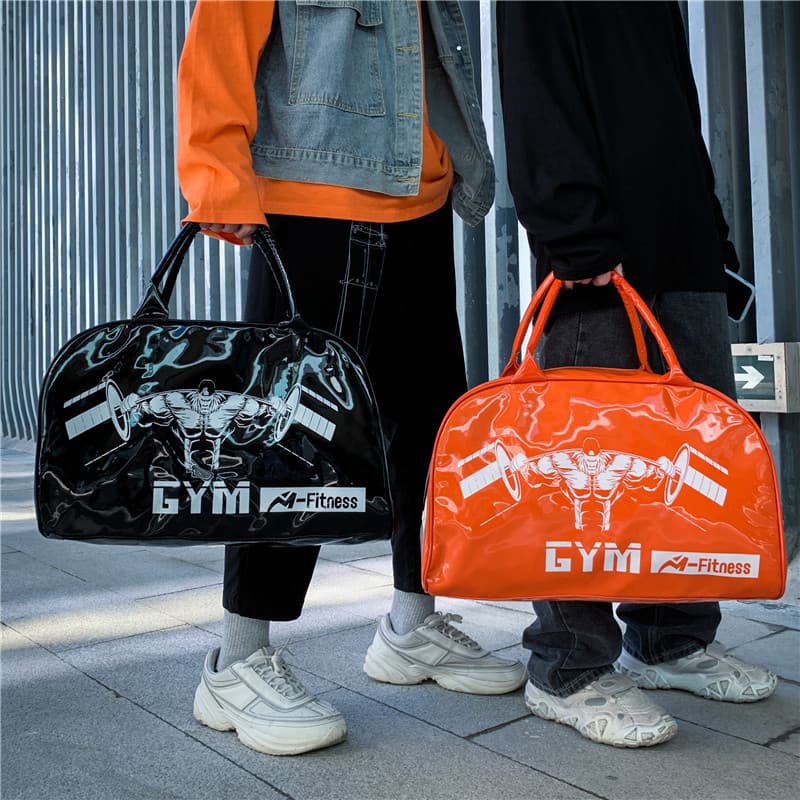 2024 New Waterproof Handheld Gym Bag Glossy Custom Travel Bag Large Capacity Printed Luggage Bag for Men and Women Business Trip