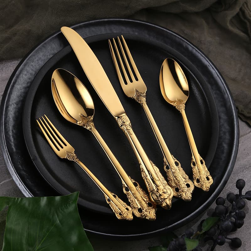 Royal Series 304 Stainless Steel Steak Knife Fork Coffee Spoon Home Tableware Gift Set