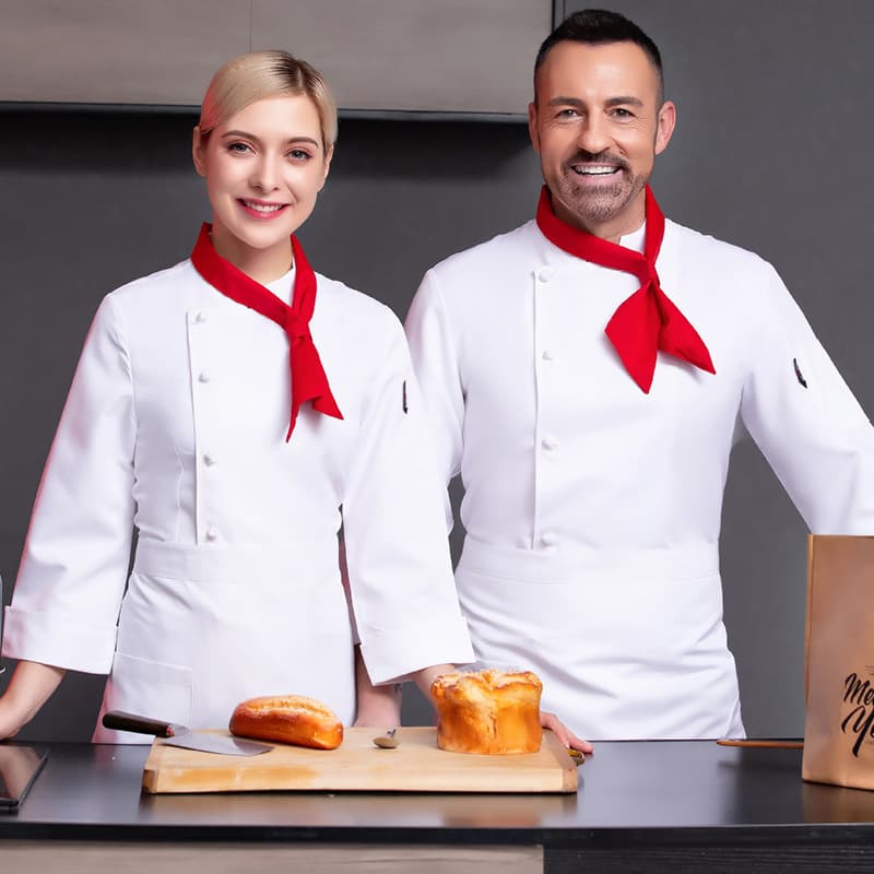 Chef Work Uniform Men's Long Sleeve Autumn Winter Hotel Restaurant Hotpot Kitchen Chef Set Women