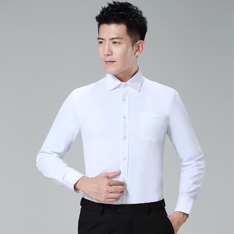 Men's Long Sleeve White Shirt Autumn Winter Loose Base Layer Business Formal Korean Style Trendy Casual Shirt Blue