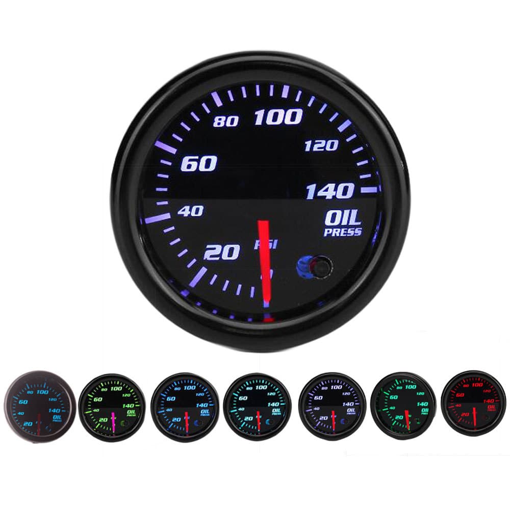 Car Modification Accessories 2" 52mm Universal LED Oil Pressure Gauge Auto Meter