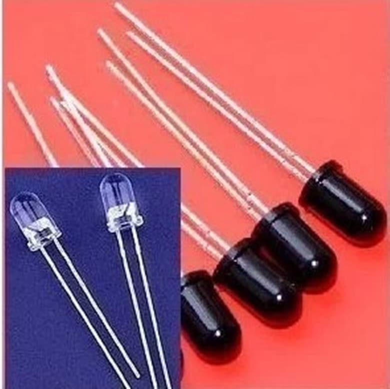 5mm infrared receiver tube, infrared receiver diode, wavelength 940nm, black, available in stock.