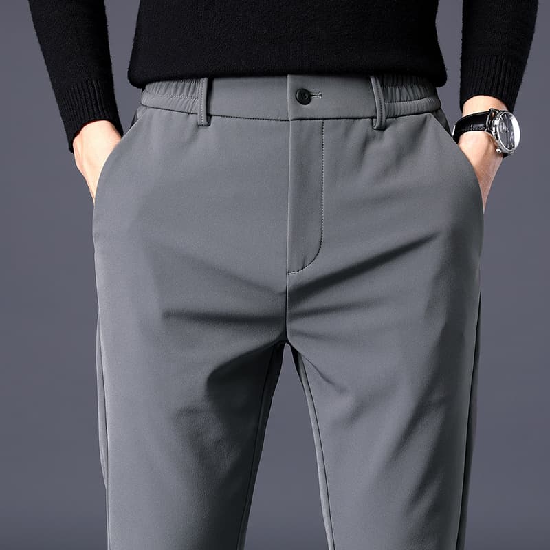 Spring Casual Pants New Men's Business Trousers Slim Straight Leg Elastic Waist Dress Pants Fall Men's Pants Trendy