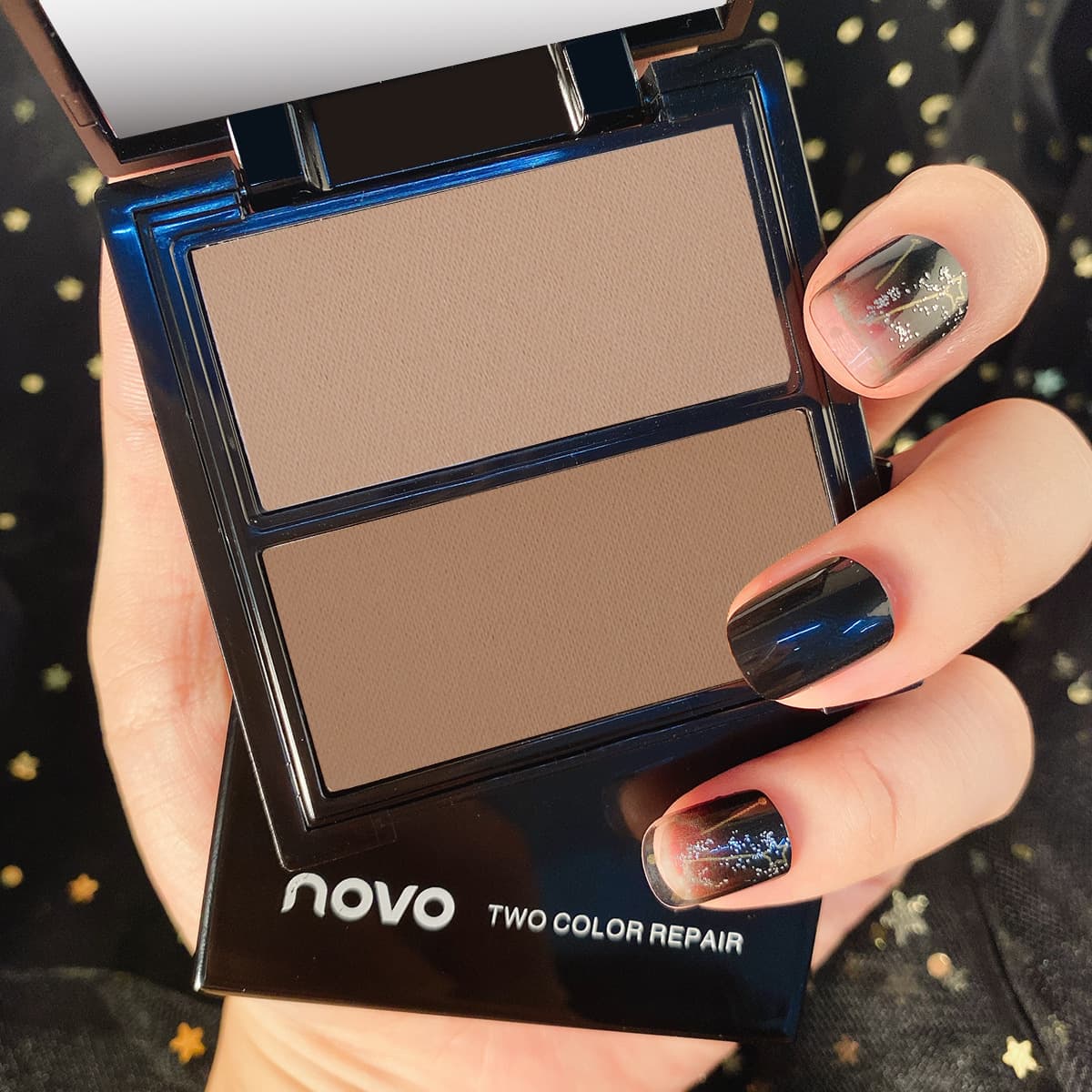 NOVO Makeup Dual Tone 3D Shaping Palette Highlighting Contouring Powder Long Lasting Sweat Proof Skin Brightening Ladies