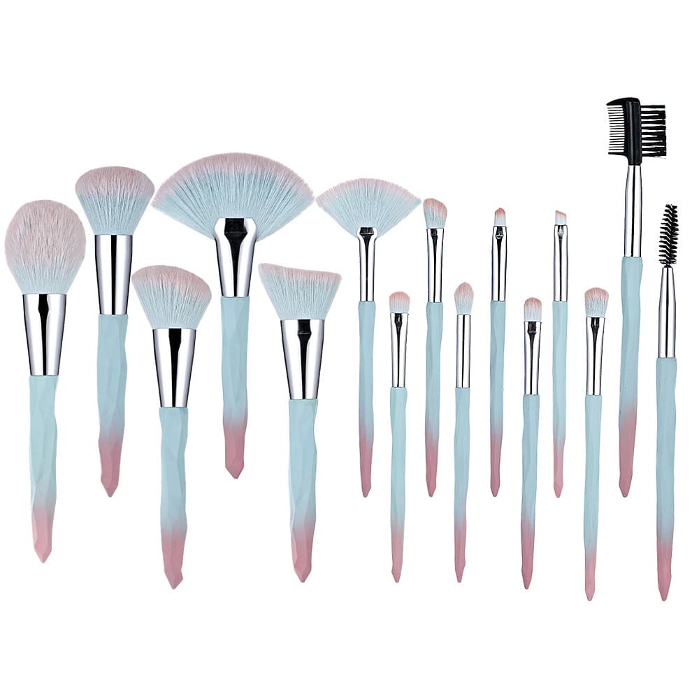 15-Piece Diamond Makeup Brush Set Soft Eyeshadow Brushes Cross-Border Full Makeup Tools In Stock
