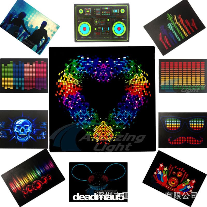 Cross-border voice-controlled EL luminous sheet, music luminous T-shirt sheet, EL cold light sheet, EL luminous clothing sheet, bag and hat DIY.