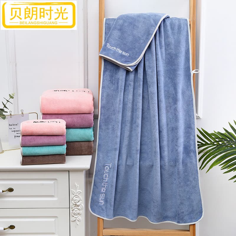 Coral Fleece Bath Towel for Adults, Soft and Absorbent Hair Drying Towel, Large Bath Towel 70*140, Beach Towel