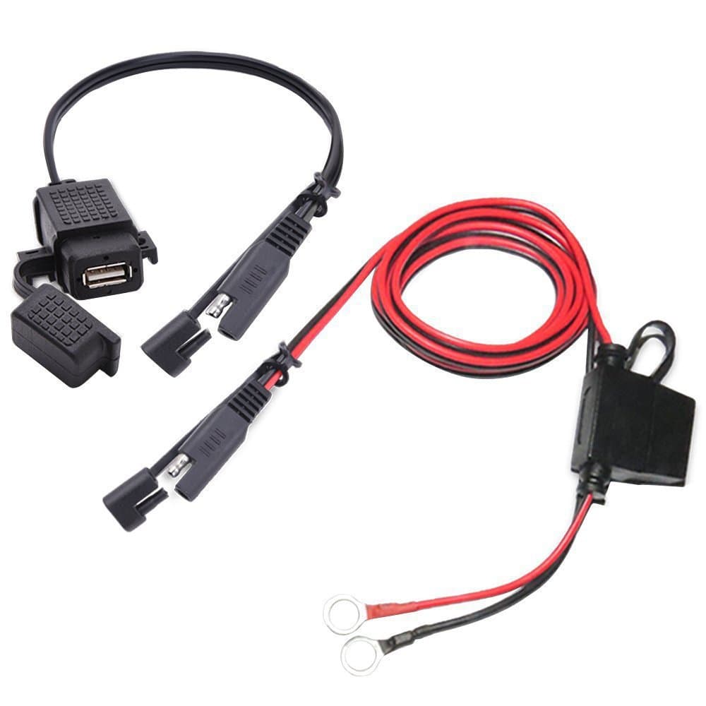 3.1A Motorcycle USB Charger Kit SAE to USB Adapter for Phone GPS Charging on Motorcycle