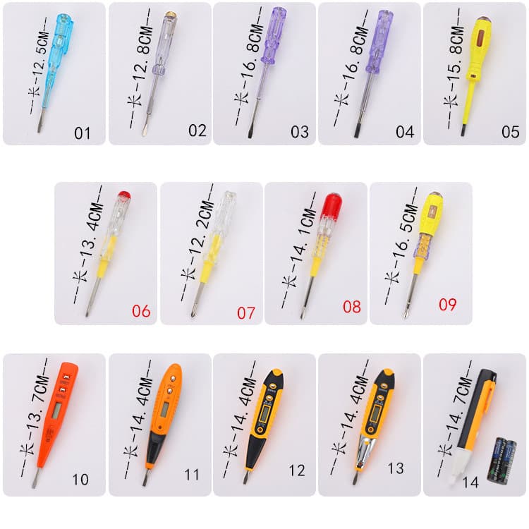 Induction test pen screwdriver line zero live wire household electric test pen digital display blue screen electrician electric pen LED