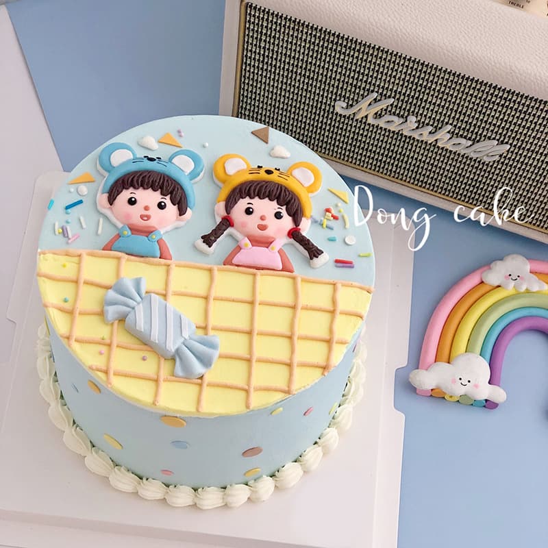 Baking Cake Decoration Polymer Clay Mouse Hat Boy Girl Insert Baby Boy Girl Banner Birthday Party Dessert Decor