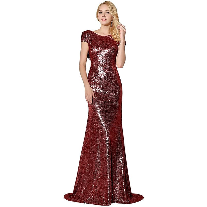 2026 New Banquet Evening Dress Birthday Party Formal Prom Dress Sequin New Bridesmaid Dress