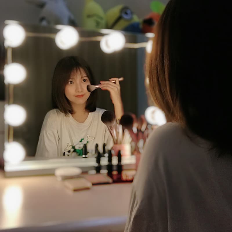 USB Three-Color Dimmable Makeup Mirror Lamp Hollywood Style Adjustable Brightness Bulb Mirror Front Lamp Cosmetic Light