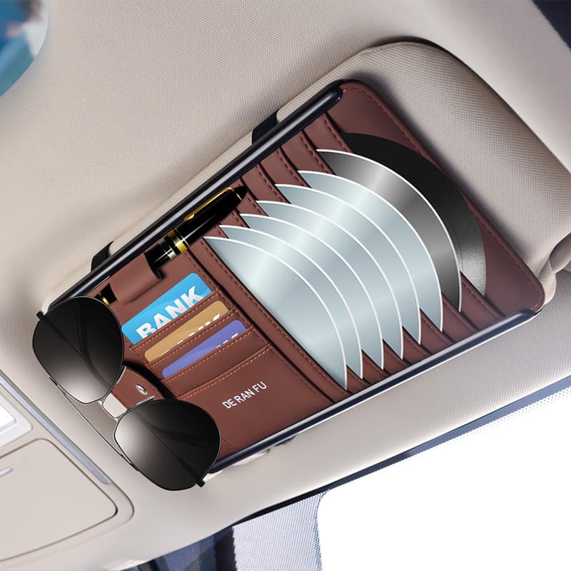 Car CD Case Sun Visor Storage Disc Sleeve Vehicle In-car On-board Disc Pouch Card Disc Clip Multi-function
