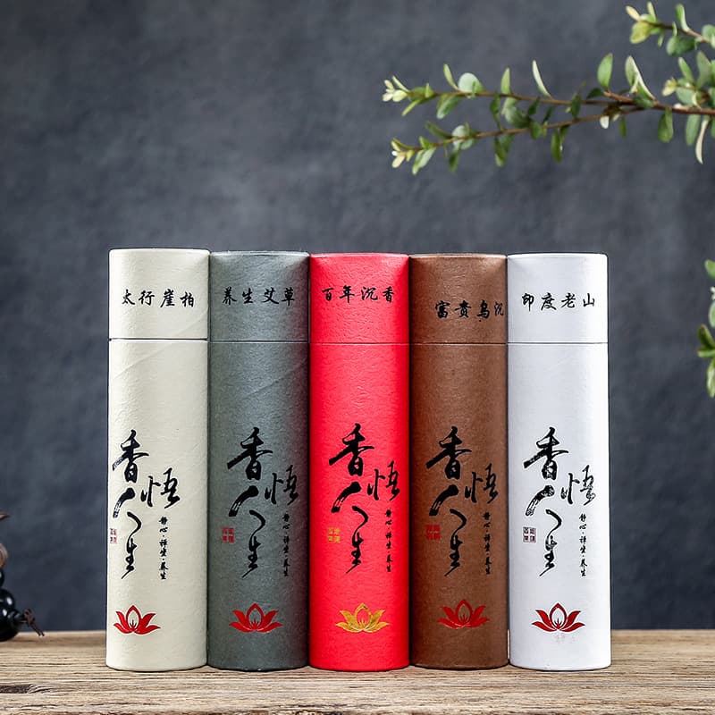 Thread incense Tibetan incense Indian Laoshan sandalwood mugwort thuja Chinese medicine agarwood 200g Buddha lying incense barrel for incense tube