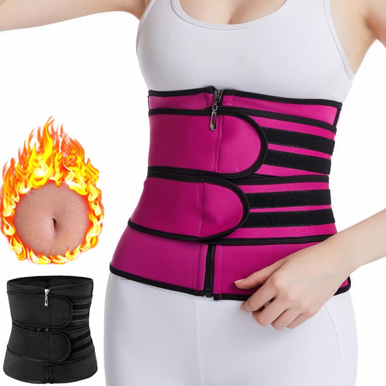 Large Size Ladies Sports Waist Trainer Sweatband Abdomen Slimming Belt Diving Fabric Polyester Rubber Sweat Producing Body Shaper