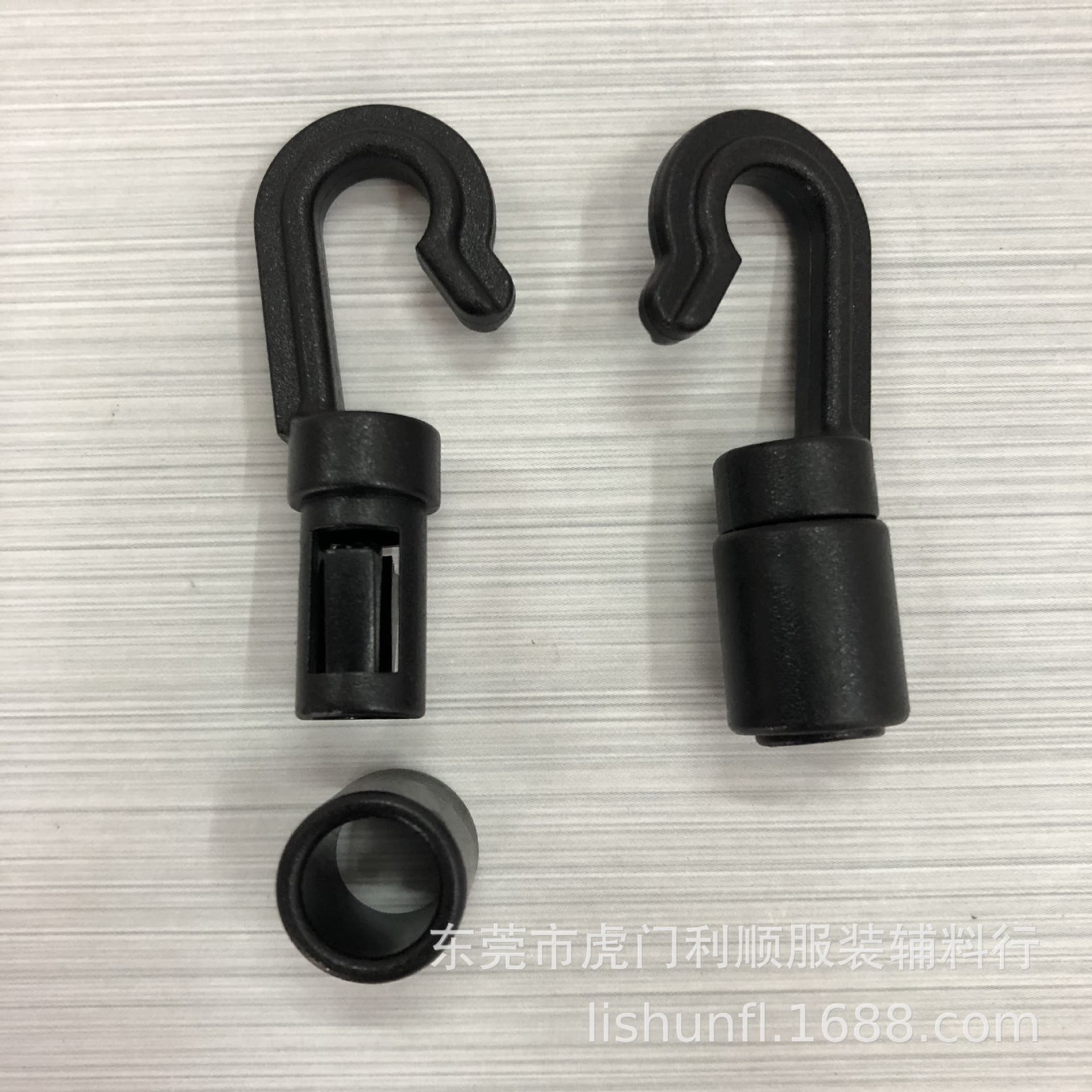 Factory Stock Latex Rope 6.5MM Plastic Open Hook Buckle Elastic Cord Hook Round Hole Plastic Eco-Friendly Hook