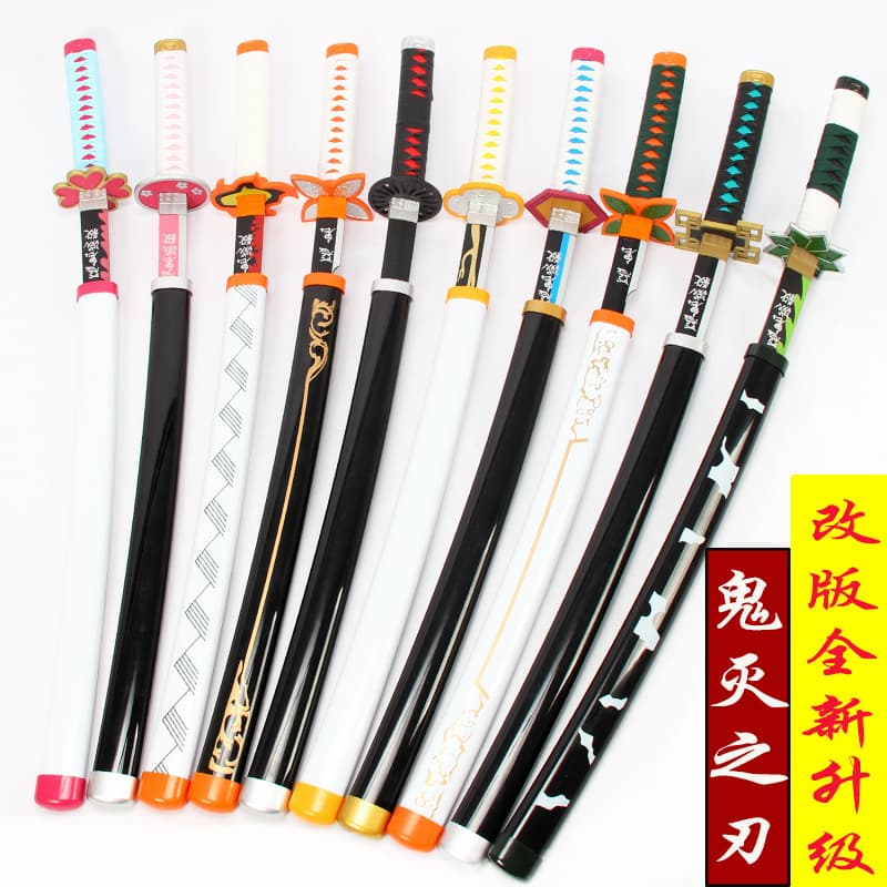 Demon Slayer Sword Cosplay Prop Weapon Kamado Tanjiro Zenitsu Agatsuma Shinobu Kocho Children Bamboo Wood Unsharpened