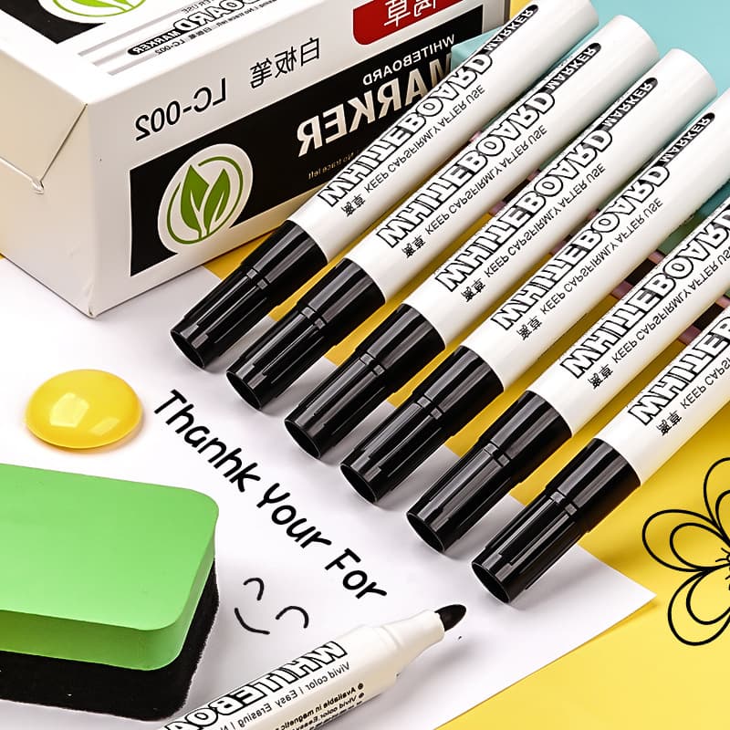 Dry-Erase Whiteboard Marker Black Oil-Based Blackboard Pen Drawing Board Ink Marker Teacher Pen Refillable Easy Erase