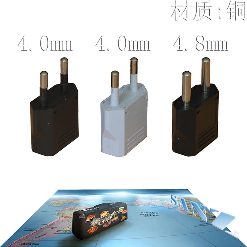Factory direct cross-border supply pure copper 9120 American/Australian to European two-pin power plug adapter.