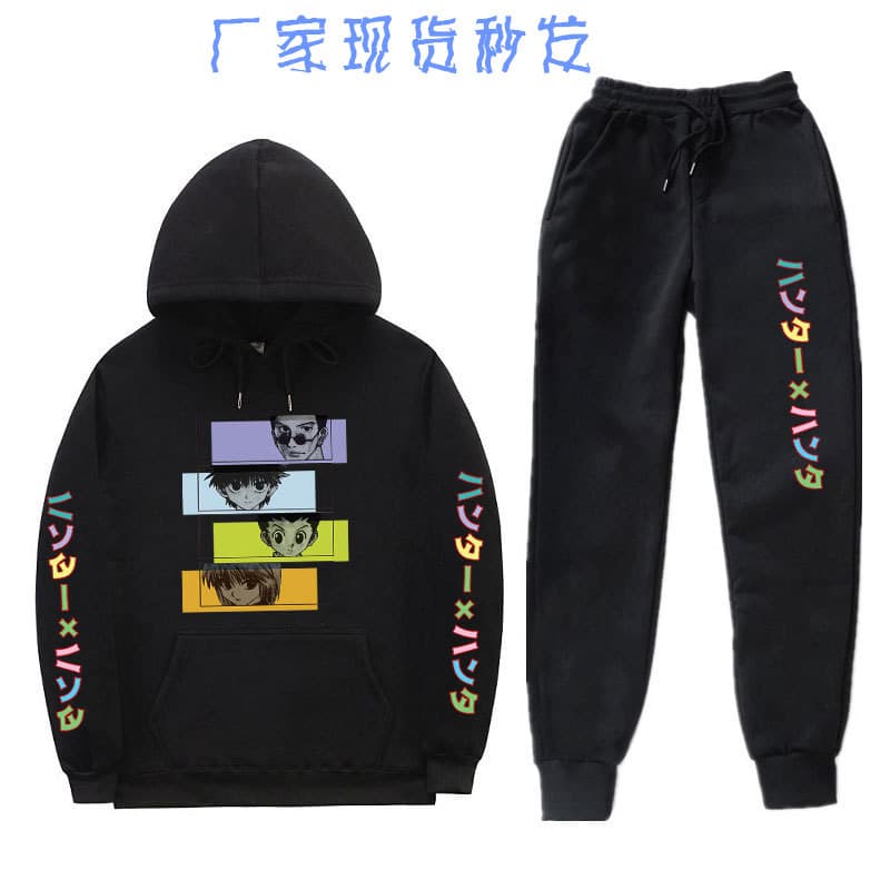 Cross-Border Anime Trend: Hunter x Hunter Men's Long-Sleeve Hoodie Set