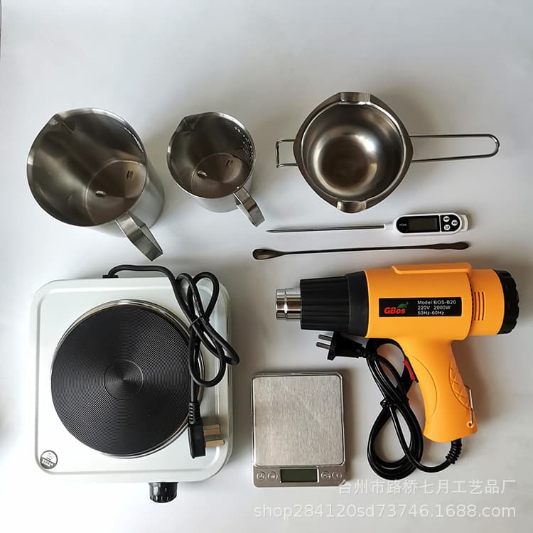 Candle Making Tool DIY Materials Soy Wax Stainless Steel Wax Melting Pot Wax Cup Thermometer Wax Melter Heat Gun