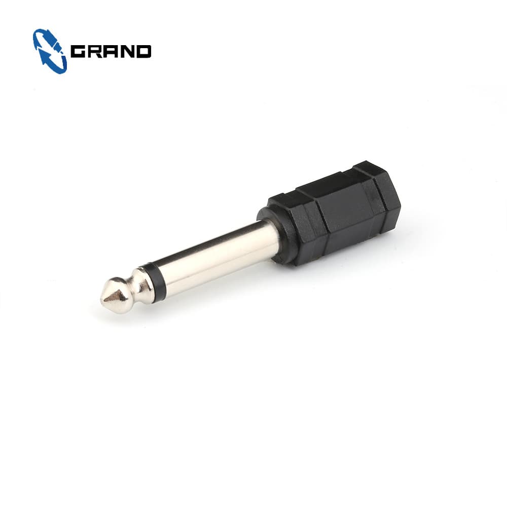 Sound Card Conversion Plastic 6.35mm Mono Male to 3.5mm Mono Female