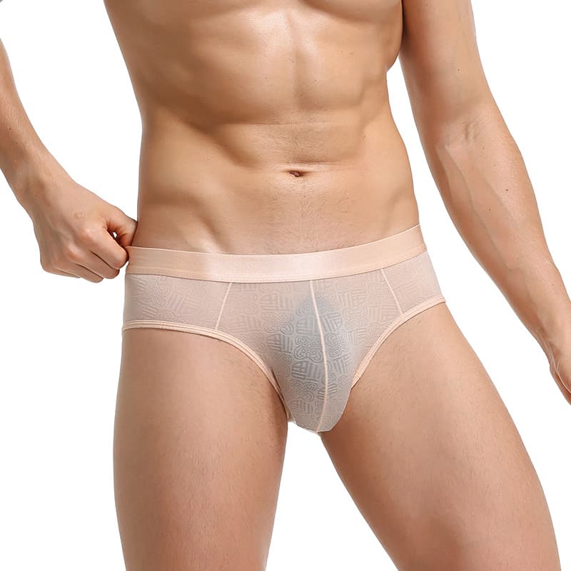 Sexy Thin Nylon Triangular Panties for Men Breathable Embroidered Factory Wholesale Underwear Comfortable Mid Waist Briefs