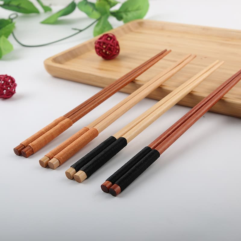Japanese Style Sharp Tip Chopsticks Fashionable Dining Utensils Original Wood Wrapped Anti-slip Wooden Chopsticks For Home Hotel
