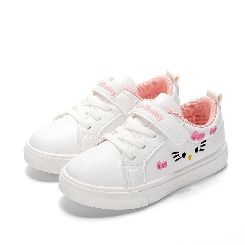Girls' White Casual Shoes Korean Style Children's Sneakers Size 11 Flat Shoes Elementary School Fashion Kids Shoes Size 13 Casual Sports Shoes Age 15