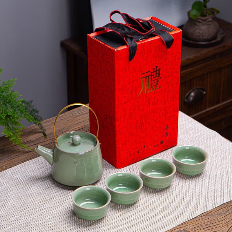 Factory Direct Ge Kiln/Ru Kiln Gift Box Tea Set - Corporate Event Souvenirs with Custom Logo