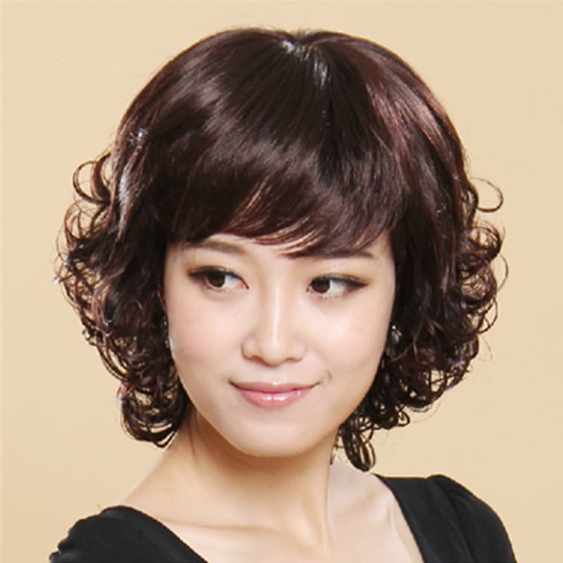 Short Curly Wig for Women, Fashion Wig for Mom, Middle-Aged and Elderly Women, Full Cap Wig