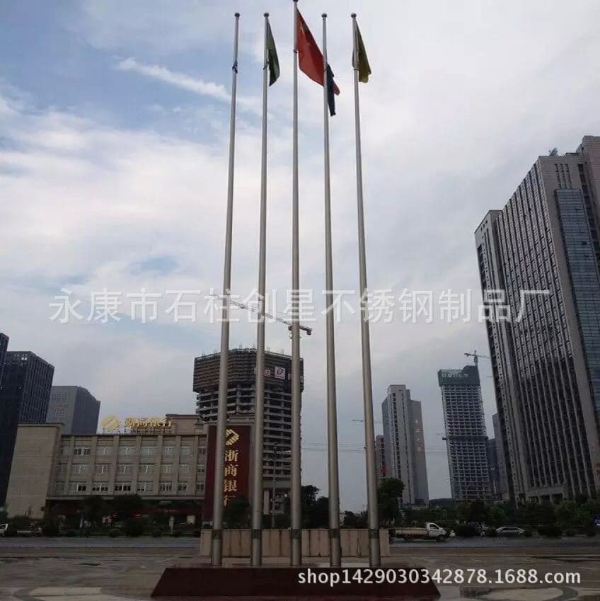 Factory Wholesale Outdoor Stainless Steel Flagpole 9m 10m 12m Tapered Flagpole Kindergarten Flagpole Electric Flagpole